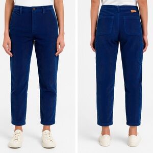 JUDY BLUE High Waist Corduroy Carpenter Pants Slim Fit Stretch Navy Blue 28